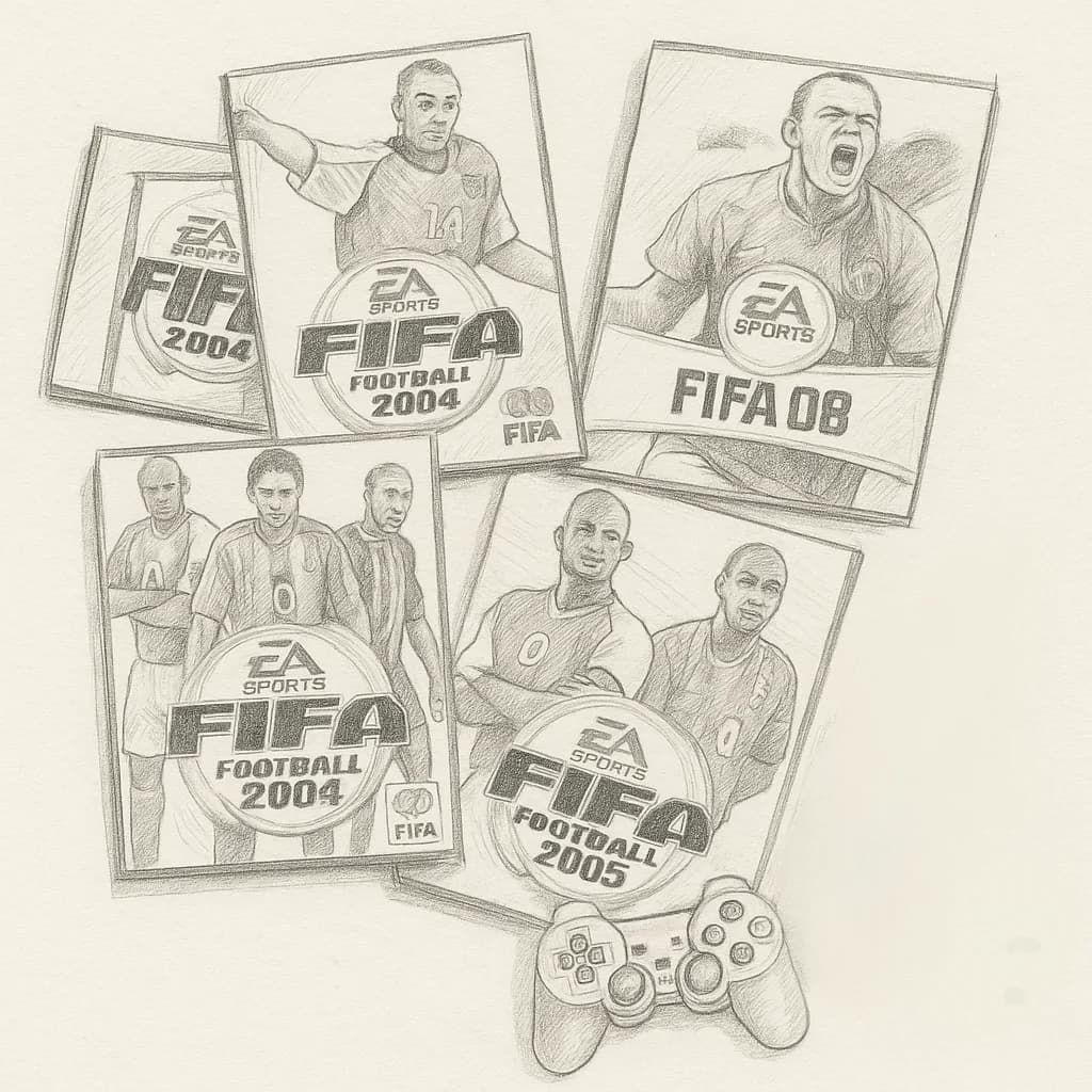 Tegnet produktbilde av FIFA retro-pakke på PlayStation 2